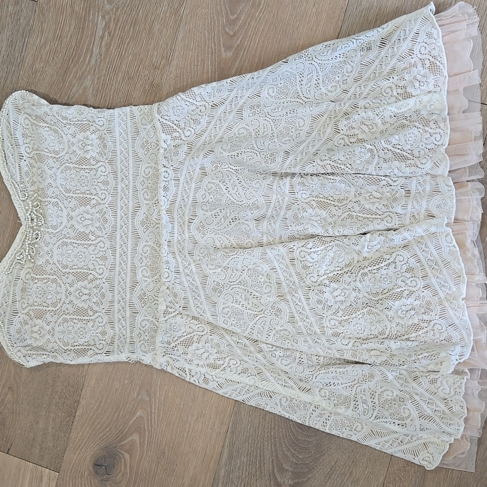 Free People Women's Medium Lace Strapless Dress